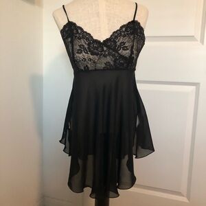 Vintage Victoria’s Secret Black Lace Baby Doll Chemise